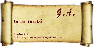 Grim Anikó névjegykártya